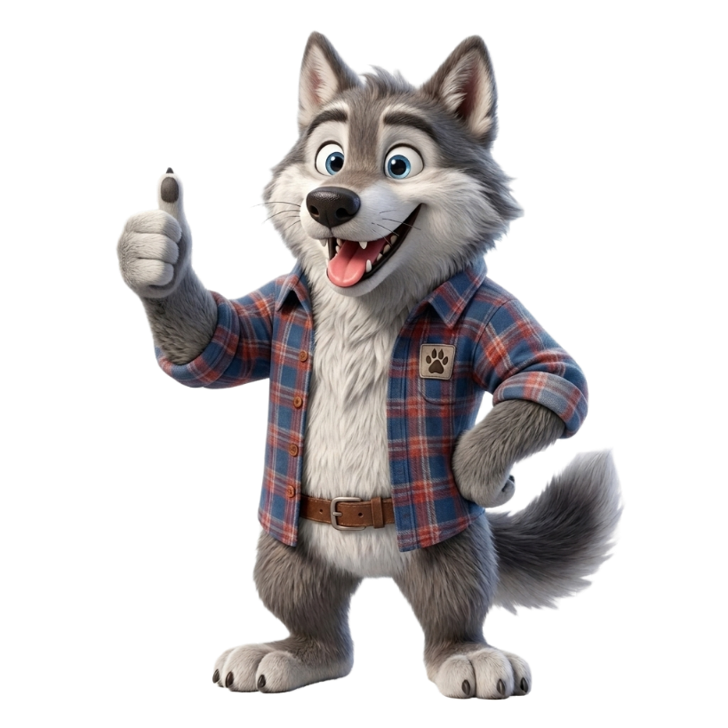 WolfAI wolf — thumbs